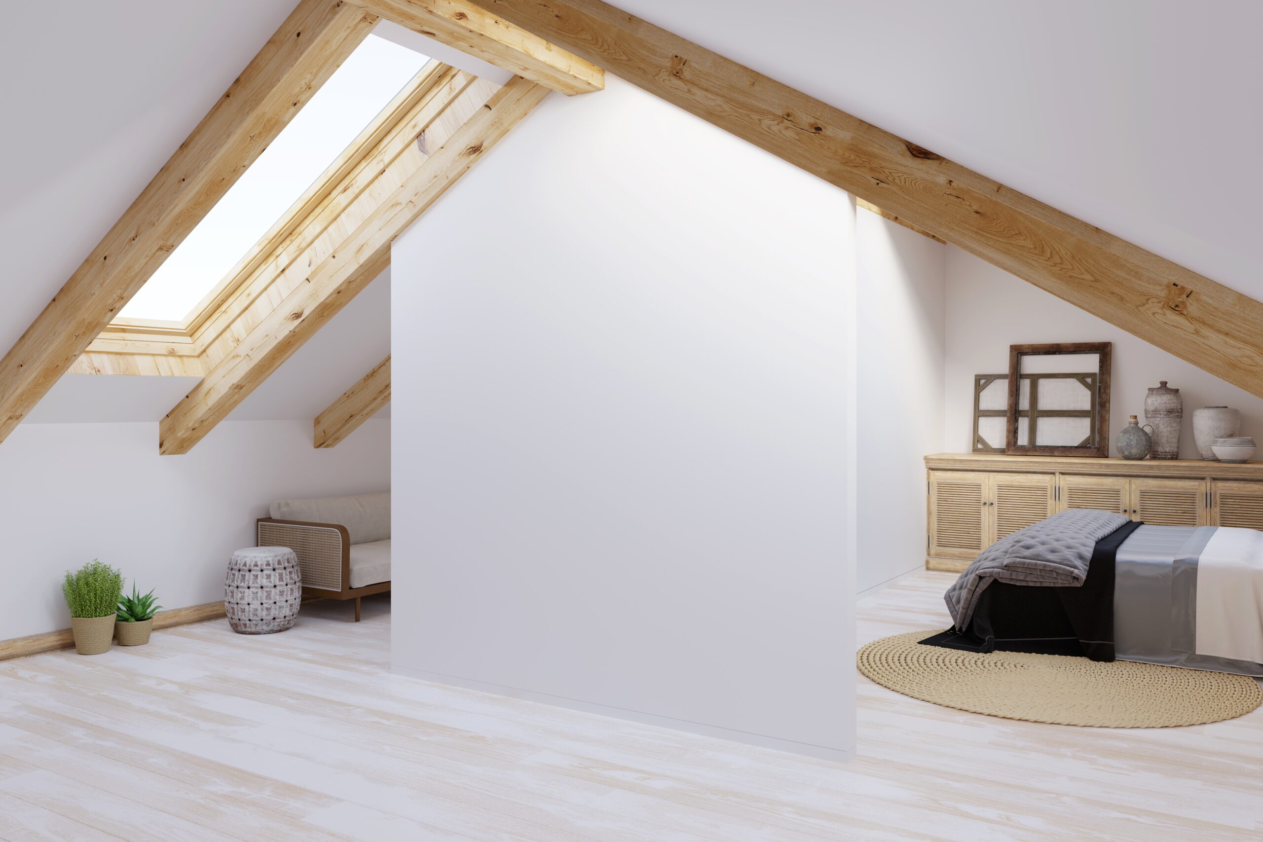 Dormer loft converted into bedroom with natural light